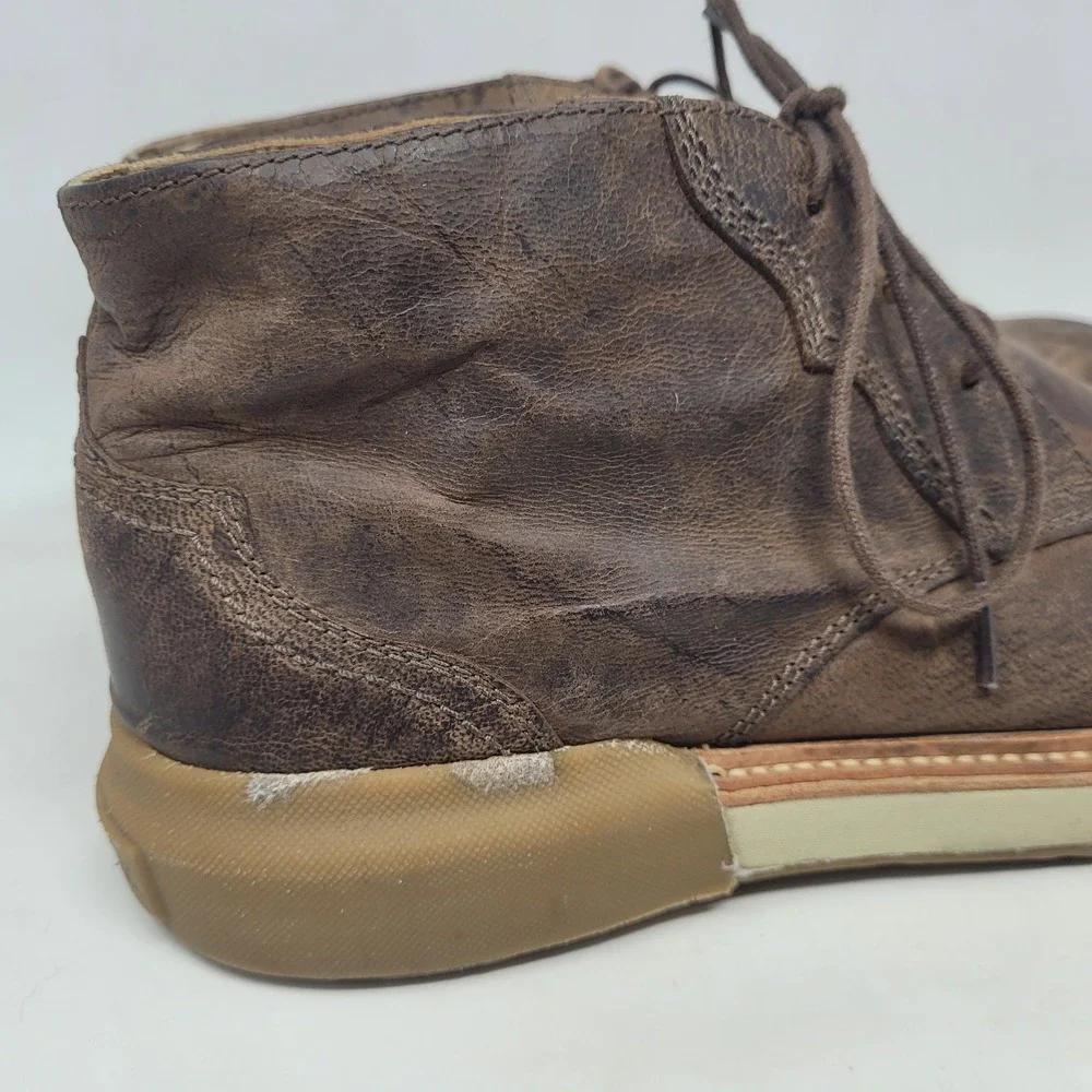 Lucchese Boots 9.5M Brown Leather After Ride Chukka Lace Up Artisan Handcrafted